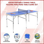 152cm Portable Tennis Table, Folding Ping Pong Table Game Set V63-828191