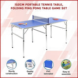 152cm Portable Tennis Table, Folding Ping Pong Table Game Set V63-828191