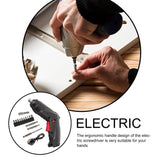 1Set Rechargeable Cordless Screwdriver with LED Light for Home Use Black V1366-AZ2-W-19002