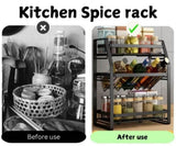 3-Tier Detachable Spice Rack Storage Organiser for Kitchen Countertop V178-36110