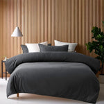 Accessorize Charcoal 400TC Charcoal Bamboo Cotton Double Stitched Quilt Cover Set Super King V442-HIN-QUILTCS-BAMBOOCOTTON-CHARCOAL-SK