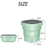 Mini Washing Machine Bucket Folding Portable Laundry Machine Clothes Washing green V201-W12783915