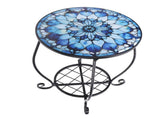 Metal Round Side Table Iron Decorative Patio Accent Table Outdoor Coffee Table for Garden Balcony V1294-YM0901-3116250020312