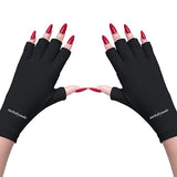 5-Pair White UV Protection Fingerless Gloves for Nail Art Curing and Cycling Sun Protection - Made V888-ELOSUNG39416
