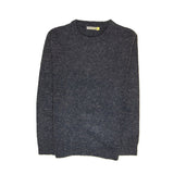 100% SHETLAND RAGG WOOL CREW Round Neck Knit JUMPER Pullover Mens Sweater Knitted - Navy - M V563-SW-CN-DNM45-M