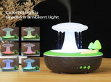 Dark Woodgrain Raindrop Mushroom Aroma Diffuser - 280mL Ultrasonic Humidifier with Colorful Lights V888-ELOSUNG28445