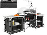 Camping Kitchen Table, Folding Outdoor Cooking Table with Storage Carrying Bag, Aluminum Cook V952-DFBKYDCFHSHSBD243V0