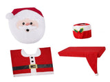 4Pcs Xmas Toilet Seat Cover Set Soft Cute Look Protective Santa Toilet Seat Lid Cover Decoration for V1294-YM0901-3112240052711