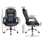 Artiss Executive Office Chair Leather Tilt Black OCHAIR-G-9127-BK