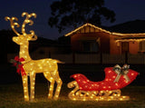 Christabelle 1.62m Reindeer Sleigh Christmas Light Up Display Warm White LED Outdoor Indoor Xma 112_MHA714