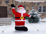 2.4M Inflatable Waving Santa Christmas Decoration - Large Outdoor Yard Display with Blower, Ground V888-ELOSUNG55863