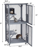 YES4PETS 173cm Pet Cat Bird Shelter Condo with Escape Door Wooden Kitten Cage House V278-CH449