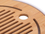 Tea Tray 10 Inch Round Shape Modern Stylish Chinese Kung Fu Tea Serving Tray for Home and Office V1294-YM0901-3118240217511