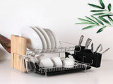 Dish Drying Rack Drainer Cup Plate Holder Cutlery Tray Kitchen Organiser V63-839321