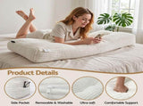 Giselle wedge pillow headboard with non-flattening shredded foam core, perfect for dorm reading or HBP-HRNECK-COR-WH-Q