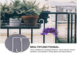 3-Piece Heavy Duty Bungee Cord Set with Outdoor Wrought Iron Flower Pot Hook Stand for Secure V1192-AZ-W-27751