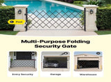 Single Folding Security Gate, Lockable Scissor Gate with 360 degree Swivel Casters, Outdoor V952-GZDZDAQM51575LJAZ001V0