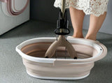 Foldable Mop Bucket Plastic Household Water Container for Floor Mopping Beige V1369-AZ3-W-14590