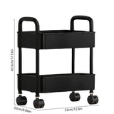 Rolling Storage Cart with Handle, 3 Tier Mobile Organizer Rack, Wheeled Utility Trolley for Kitchen V1370-AZ4-22822