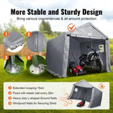 Protable Stotage Shelter Garage Stotage Shed 7 x 12 x 7.36ft & Zipper Door V952-TYCWP7FTX12FTTUICV0