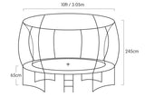 Kahuna Trampoline 10 ft with Basketball Set - Green TRA-KAH-10-GN-BB