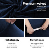 Artiss Sofa Cover Couch Covers 4 Seater Velvet Sapphire SCOVER-VEL-4-SP