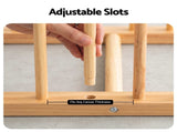 Artiss Art Drying & Storage Rack with Caster Wheels, Solid Wood Adjustable Slots Rack for Drawing ASR-ADJ-9H-LW