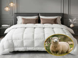 Giselle Bedding Wool Quilt 800GSM Extra Thick King Winter Doona Baffle Box Construction 100% Wool QUILT-WOOL-800-K