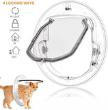Cat Door with 4 Way Locking Transparent Flap Easy Install Suitable for Cats and Dogs Secure Flap See V1366-AZ2-W-04509
