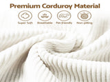 Artiss 3 Seater Modular Sofa Bed Sectional Boneless Couches for Living Room Corduroy Compressed Sofa SBED-K-CDY-4S-WH-ABC