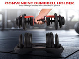 Powertrain 48kg Adjustable Dumbbells with Dumbbell Stand Red DMB-BF1-024-2S