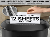 Centurion 25L 12-Sheet Paper Shredder Electric Cross-Cut Home & Office Cutter SRD-OFT-12S-01D