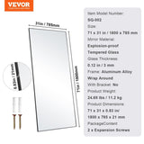 Full Length Mirror, 1800x785 mm, Extra Large Standing Hanging or Leaning Rectangle Floor Mirror with V952-WZJFXLDJ71YC7E8I7V0