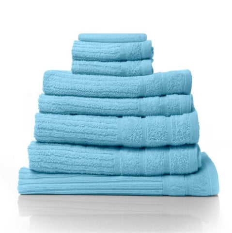 Royal Comfort Eden Egyptian Cotton 600 GSM 8 Piece Towel Pack Aqua ABM-231919