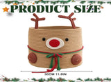 Christmas Deer Basket, Reindeer/Elk Christmas Storage Baskets for Gifts, Reindeer Toy Storage V1366-AZ2-W-20803