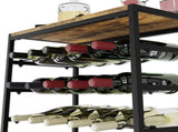 CARLA HOME 6-Tier Freestanding Wine Rack for 30 Bottles with Wood Countertop and Sturdy Metal Frame LSB-36091