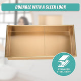641 x 336 x 101mm Shower Niche Double Shelf Organizer No Tile Needed in Gold V63-905671