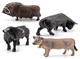 4 Pcs Simulation Farm Cow Cattle Ox Bull Figurine PVC Farm Animal Model Action Figure Home V1294-YM0714-10333402