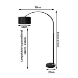 EMITTO Modern LED Floor Lamp Reading Black LI0384-BKBK_NZ