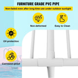 Pool Towel Rack, 5 Bar, White, Freestanding Outdoor PVC T-Shape Poolside Storage Organizer, Include V952-MJJBSGZXGBDD5JAP7V0