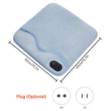 Electric Graphene Foot Warmer Dual Side Foot Heating Pad Under Desk 15.7x15.7in Multifunctional Soft V1294-YM0901-H48722LBL-US
