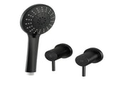 Cefito 4.5" Handheld Shower Head Round with Wall Twin Swivel Bathroom Tap SHOWER-A4-RO-BK-TAP-RO