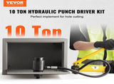 10 Ton Hydraulic Knockout Punch Kit, 1/2" to 2" Conduit Hole Cutter Set, KO Tool Kits with Puncher 6 V952-SD10T240CR2MMKGY6V0