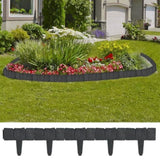 Plastic Garden / Lawn Fence Stone Look 41 Pcs 10 M 43_40917