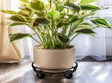 Movable Iron Potted Plant Stand for Home Garden Decoration-Black V1161-101164