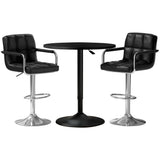 Artiss Bar Table and Stools Set Dining Desk Kitchen Chairs Cafe Pub BA-TAB-CHR-GASLIFT-BK