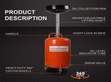 HORUSDY 80L Mobile Waste Oil Drainer Telescopic Workshop Fluid Collection Tank V465-95226