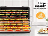 Devanti 9 Trays Food Dehydrator with Hanging Stainless Steel Tray FD-E-RACK-333H