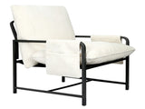 Levede Metal Framed Lounge Chair Corduroy in Beige CH1148-BG