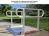 Kartrite 3ft Aluminium Wheelchair Ramp w/ Handrails 380kg Capacity 93.5cm Width WCR-01H-3FT-094-WHD
